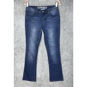 Hydraulic Emma Micro Boot Jeans Womens Juniors Size 7/8 Blue Dark Wash 5 Pocket